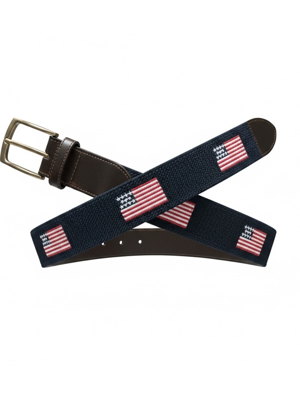 Original Penguin American Flag Embroidered Navy Belt-Size 34